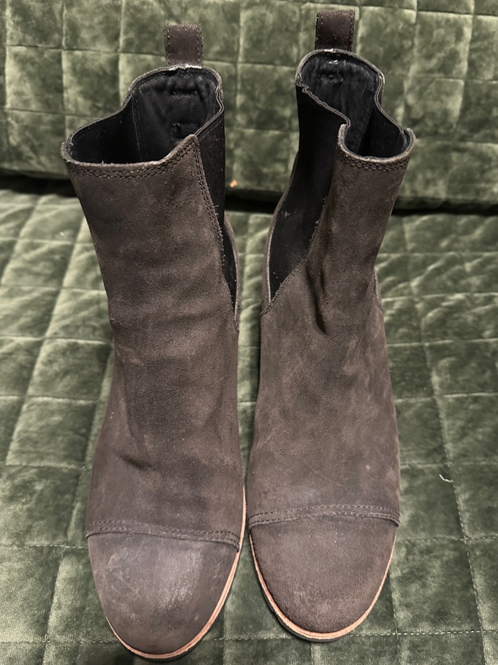 UGG Black Suede Cap-Toe Ankle Booties